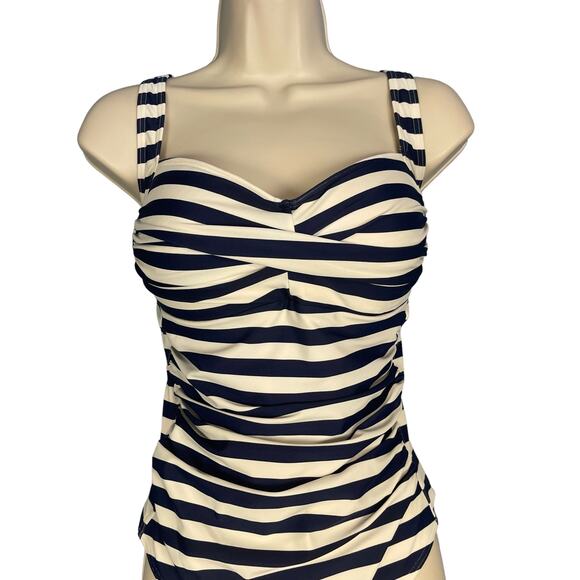 Bond Eye Australia One Piece Maillot Swimsuit US 10 D/DD White Navy Striped - Picture 7 of 10